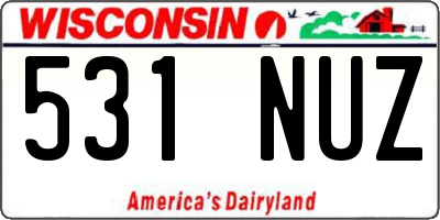 WI license plate 531NUZ