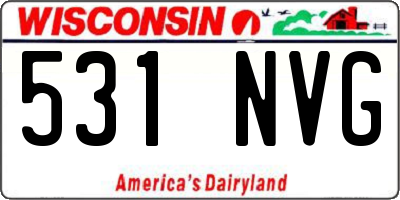 WI license plate 531NVG