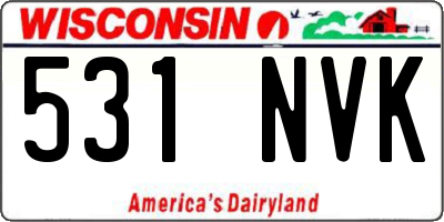 WI license plate 531NVK