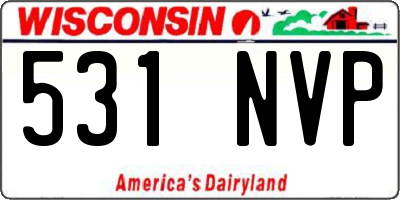 WI license plate 531NVP