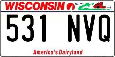 WI license plate 531NVQ