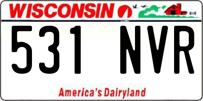 WI license plate 531NVR
