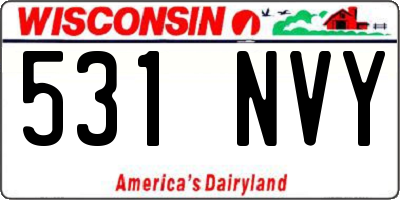 WI license plate 531NVY