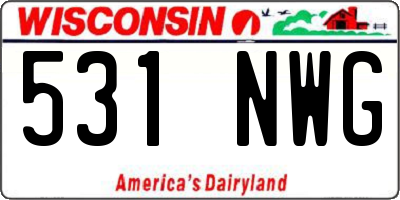WI license plate 531NWG