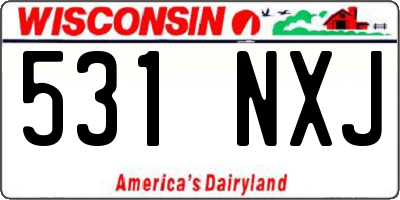 WI license plate 531NXJ