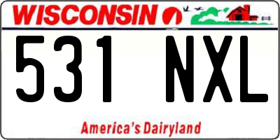 WI license plate 531NXL