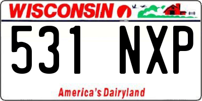 WI license plate 531NXP