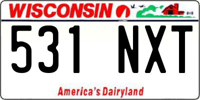 WI license plate 531NXT