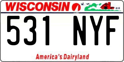 WI license plate 531NYF