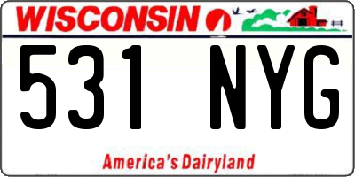 WI license plate 531NYG