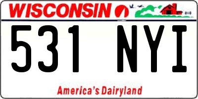 WI license plate 531NYI