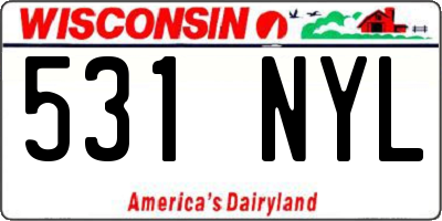 WI license plate 531NYL