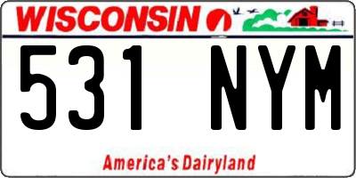 WI license plate 531NYM
