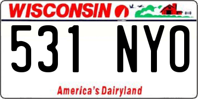 WI license plate 531NYO