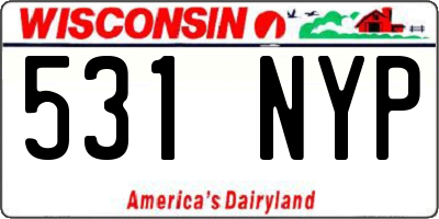 WI license plate 531NYP