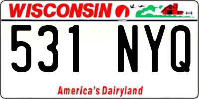 WI license plate 531NYQ