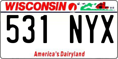 WI license plate 531NYX