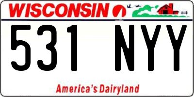 WI license plate 531NYY
