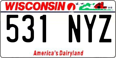 WI license plate 531NYZ