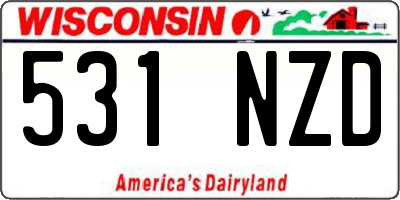 WI license plate 531NZD