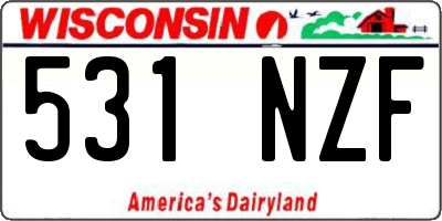 WI license plate 531NZF