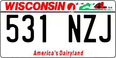WI license plate 531NZJ