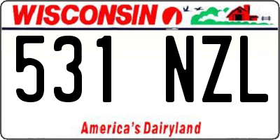 WI license plate 531NZL