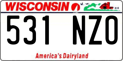 WI license plate 531NZO