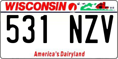 WI license plate 531NZV