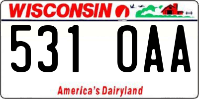 WI license plate 531OAA