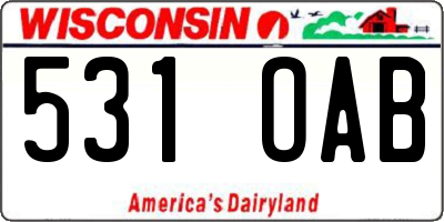 WI license plate 531OAB