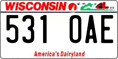 WI license plate 531OAE