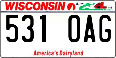 WI license plate 531OAG