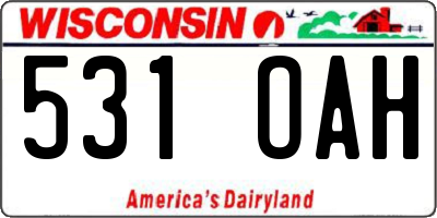 WI license plate 531OAH