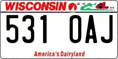 WI license plate 531OAJ
