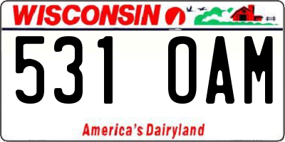 WI license plate 531OAM