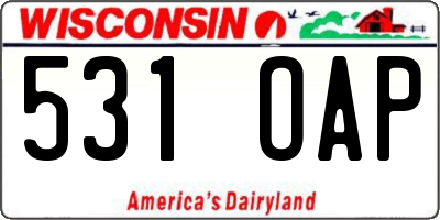 WI license plate 531OAP