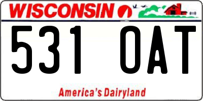 WI license plate 531OAT