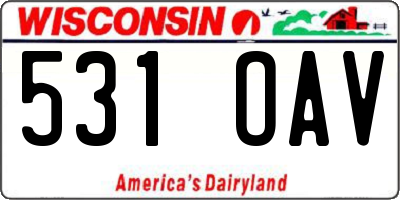 WI license plate 531OAV