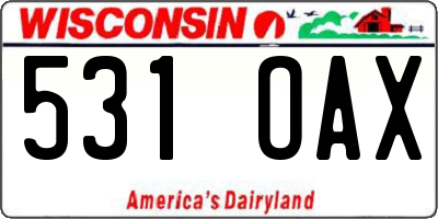 WI license plate 531OAX