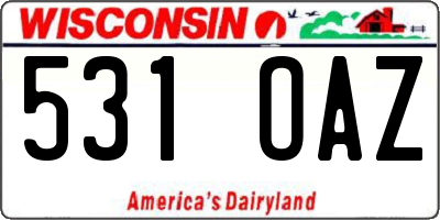 WI license plate 531OAZ