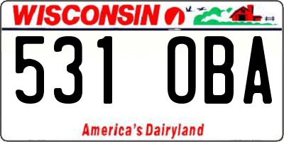 WI license plate 531OBA