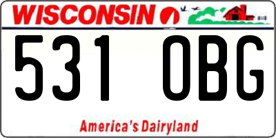 WI license plate 531OBG