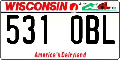 WI license plate 531OBL