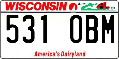 WI license plate 531OBM