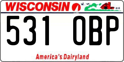 WI license plate 531OBP