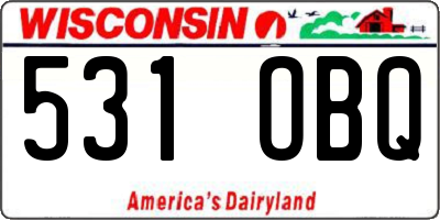WI license plate 531OBQ