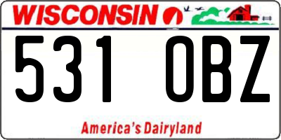 WI license plate 531OBZ