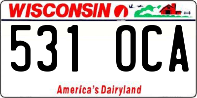 WI license plate 531OCA