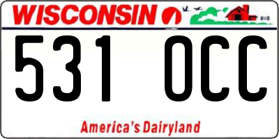 WI license plate 531OCC